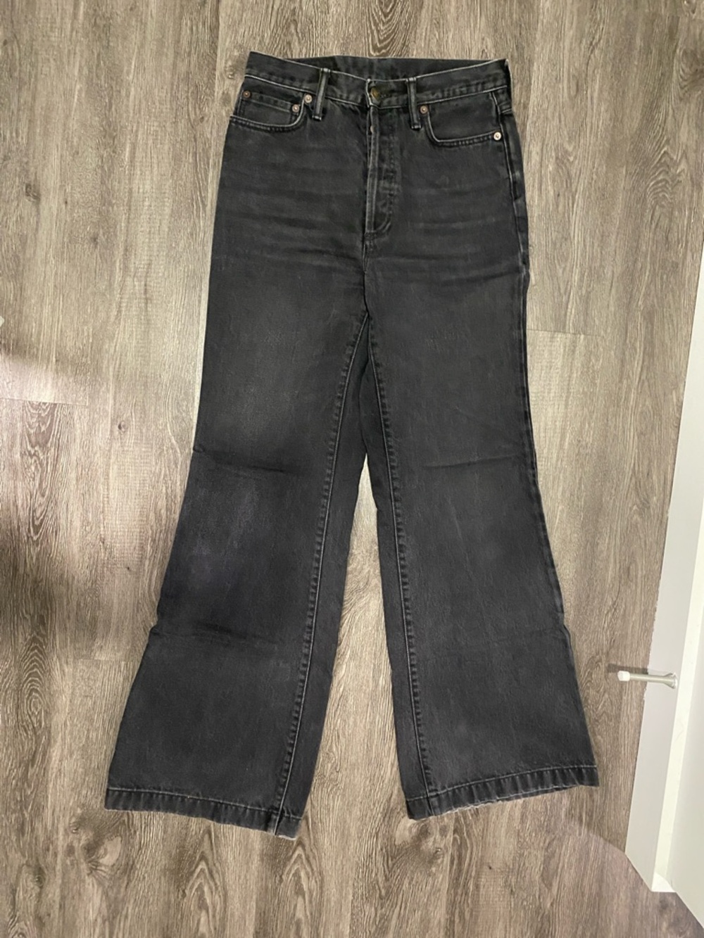 Acne Men’s Wide Leg Jeans in Washed Black Retro look